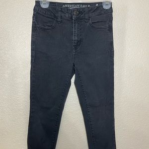 Super super stretch, high rise black American eagle jeans